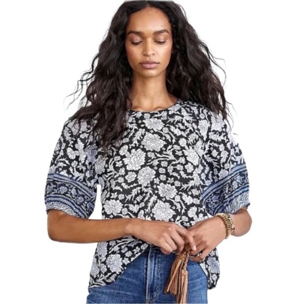 Anthropologie Saison de la Fluer Puff sleeve top